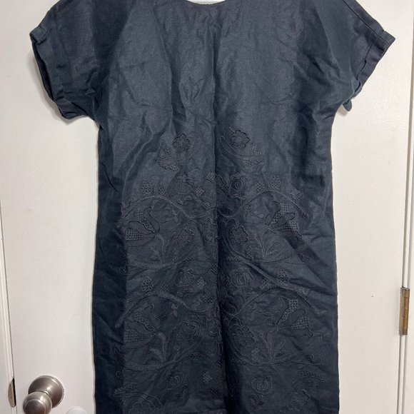 Madewell Embroidered Shift Dress with Tassel Trim Linen Cotton Womens Size Small - Picture 3 of 8